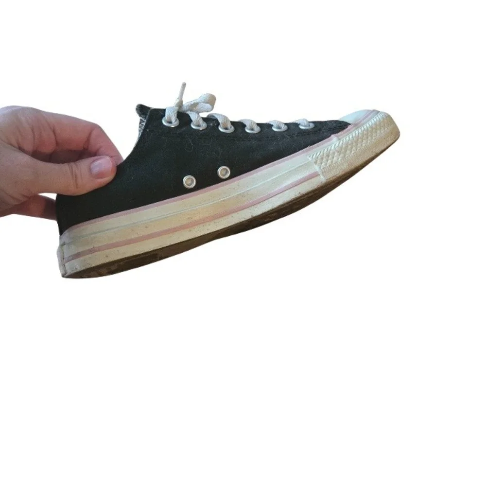 All Star Converse Low Chuck Taylor Women Size 8.5 Black Pink Grunge‎ 90s punk - Picture 10 of 13